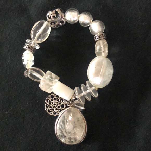 Bracelet Crystal, Glass and Sterling Silver